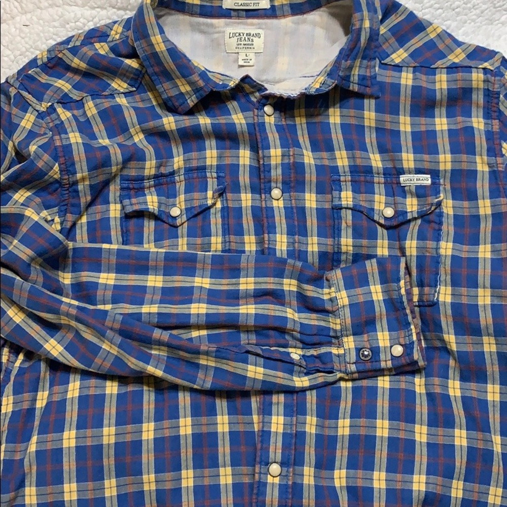 Lucky Brand Western snap shirt large